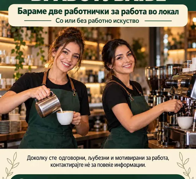 Оглас за вработување во кафе-бар 1